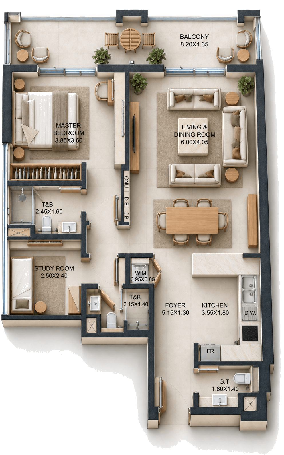 Unit 407 layout